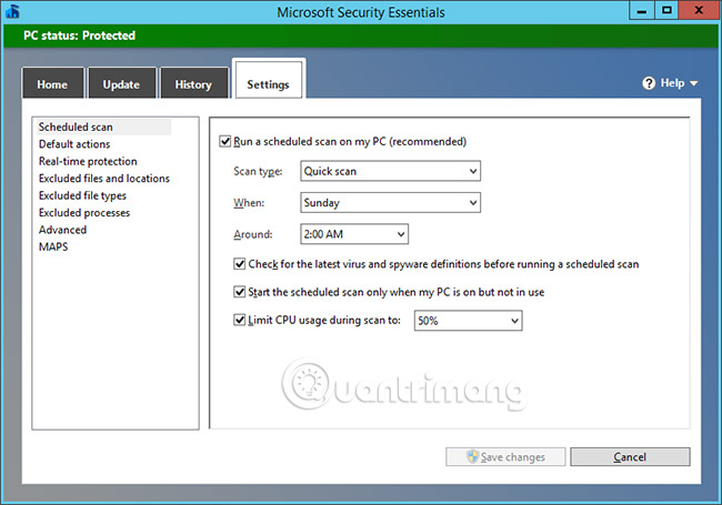 réparation rapide et sensée de Microsoft Security Essentials