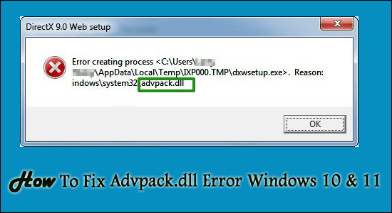 net framework error advpack.dll