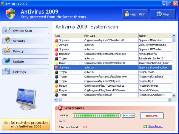 new anti-malware 2009 virus