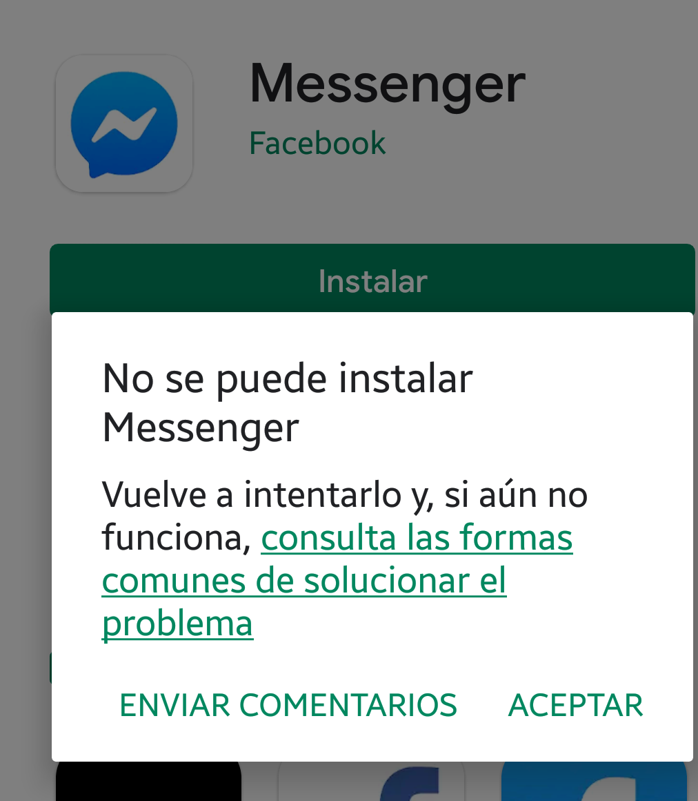 pas puedo instalar messenger aplicacion win32 with no valida