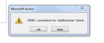 odbc connection to name failed error 3151