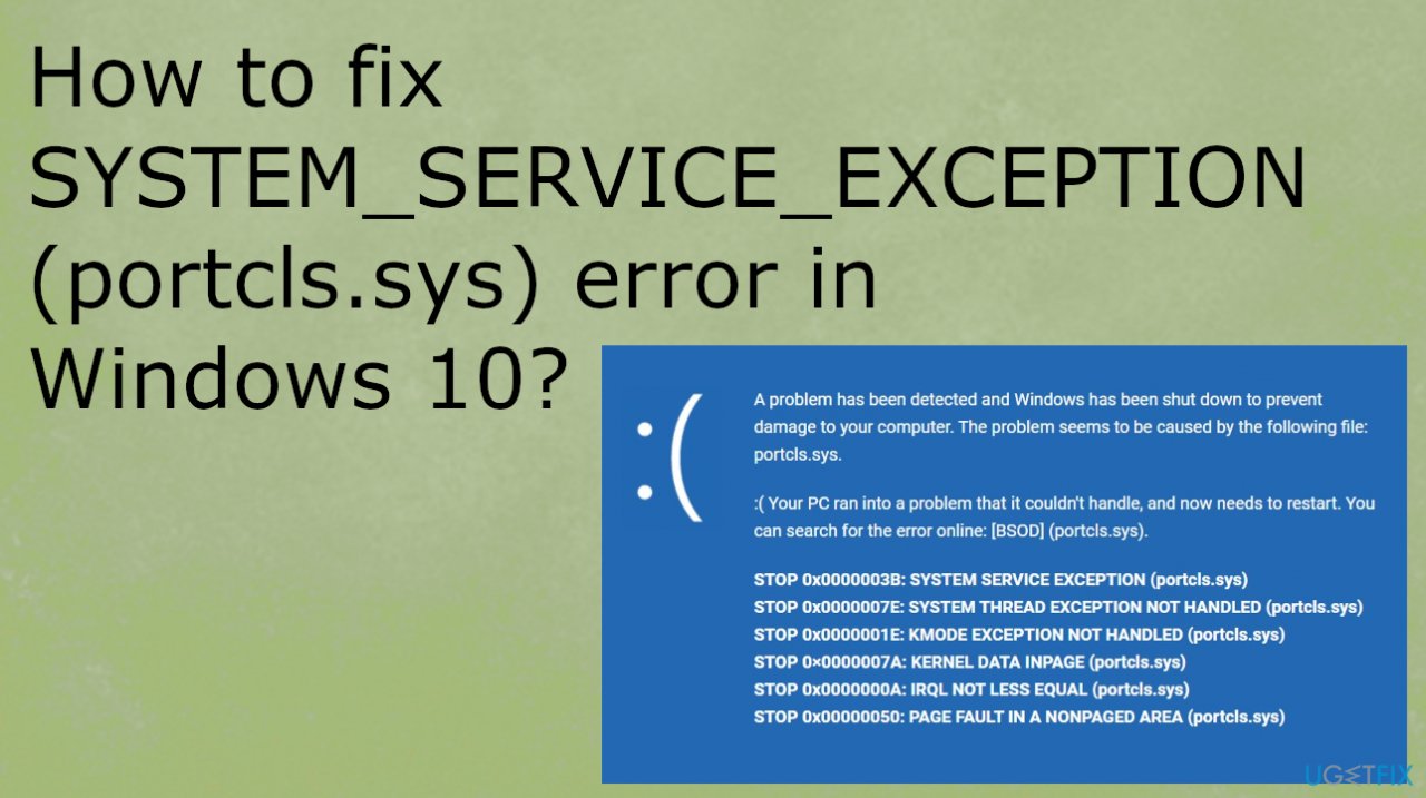 portcls.sys shortcoming bsod