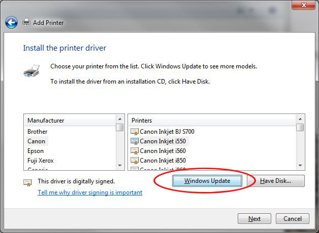 Drucker blockiert Installation in Windows 7