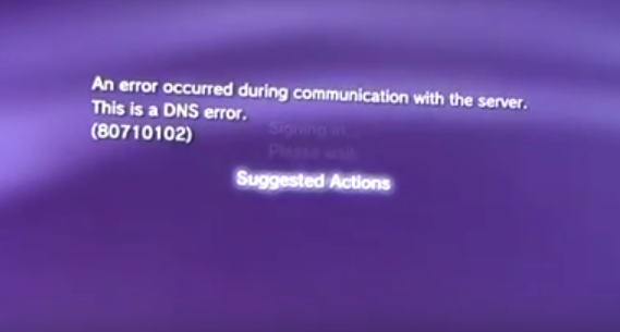 ps3 wired internet the dynamic naming service error