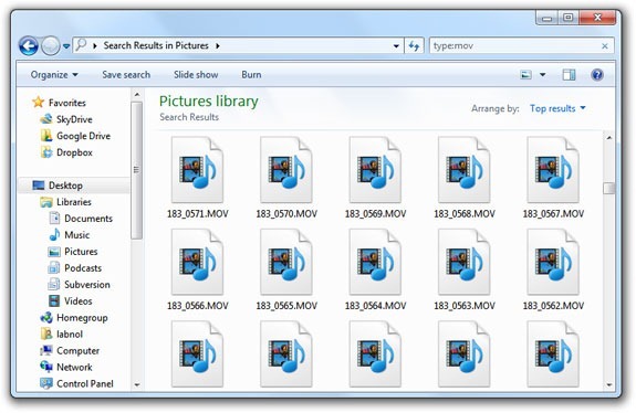 miniaturas de QuickTime cerca de Windows Vista