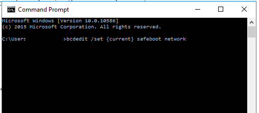 reboot windows into safe mode command line