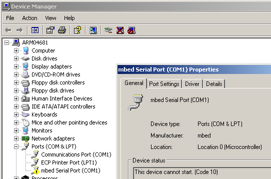 reinstalar monitores de puertos com xp