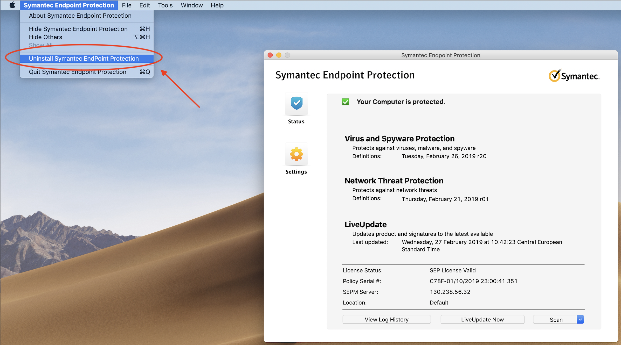 réinstaller symantec anti-virus mac