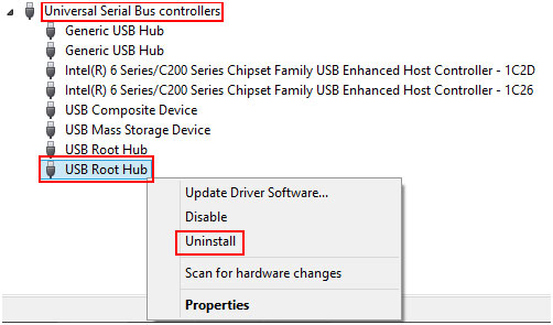 USB 2.0-Root-Treiber neu installieren
