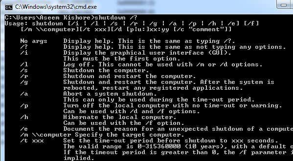 restart command in windows 7