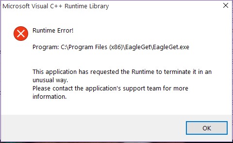 errore di runtime c regime file disc discovery exe