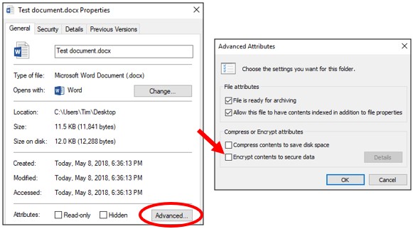 sécurisation des fichiers dans Windows