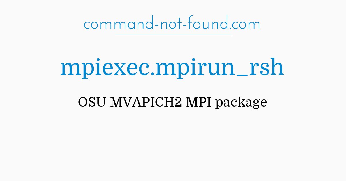 sh mpiexec not found