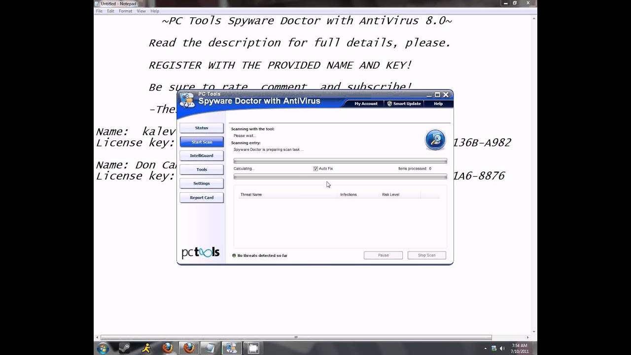 spyware doctor 7 registration key