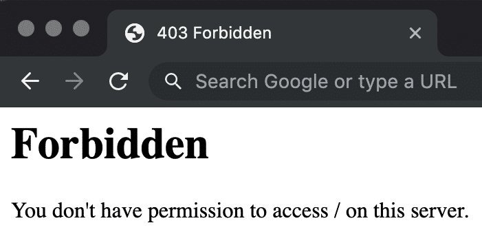 standard 403 failing page