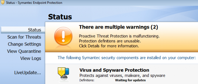 Erreur utilisateur courante de Symantec