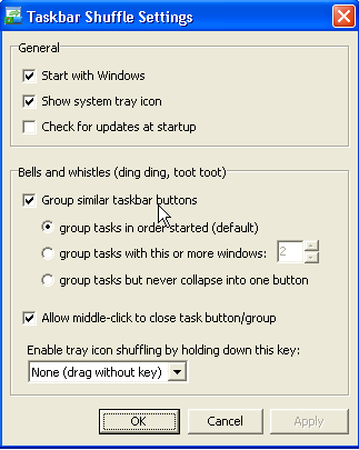 taskbar mix windows xp