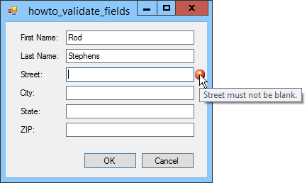 validação de caixa de texto nos formulários do Windows