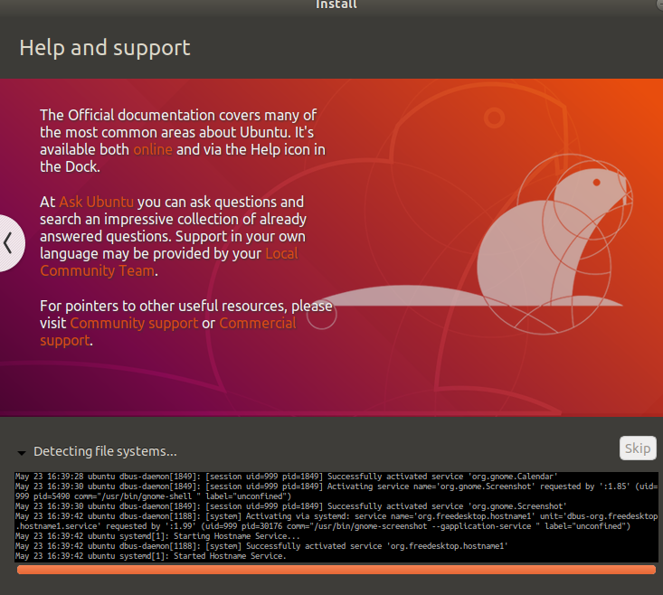 ubuntu notice file system