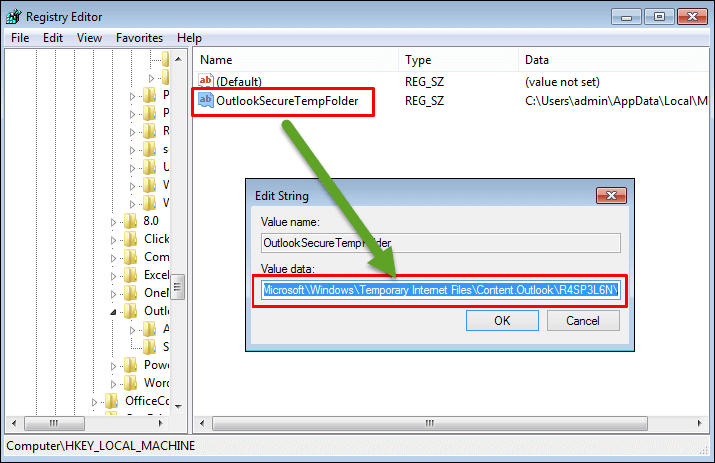 no se pueden recibir correos electrónicos con archivos adjuntos en Outlook 2010