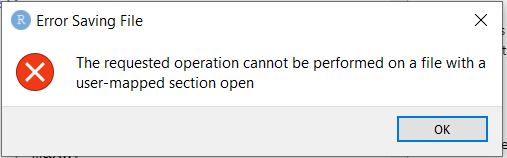 user-mapped section open error