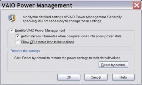 vaio power management runtime error