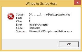 vbscript interpreter error
