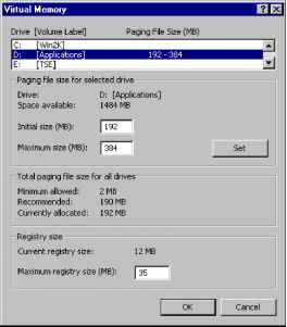 виртуальная память в Windows 2000