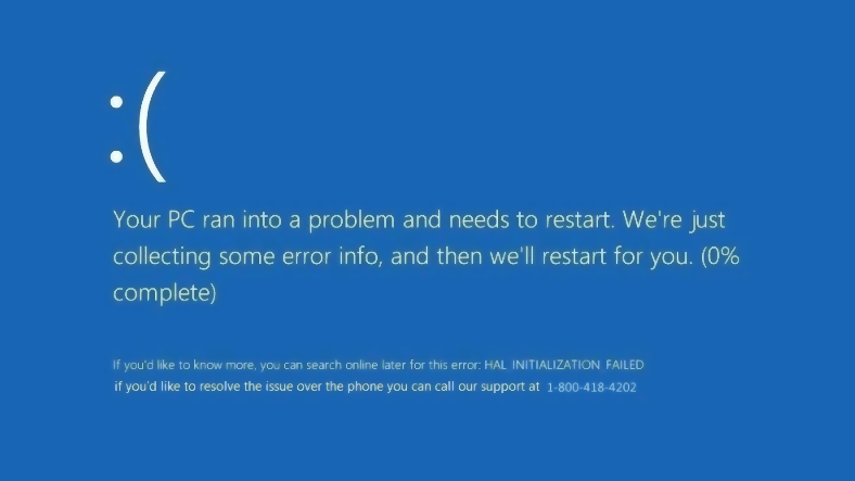 virus with blue screen