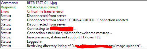 vsftpd critical file transfer error after transferring