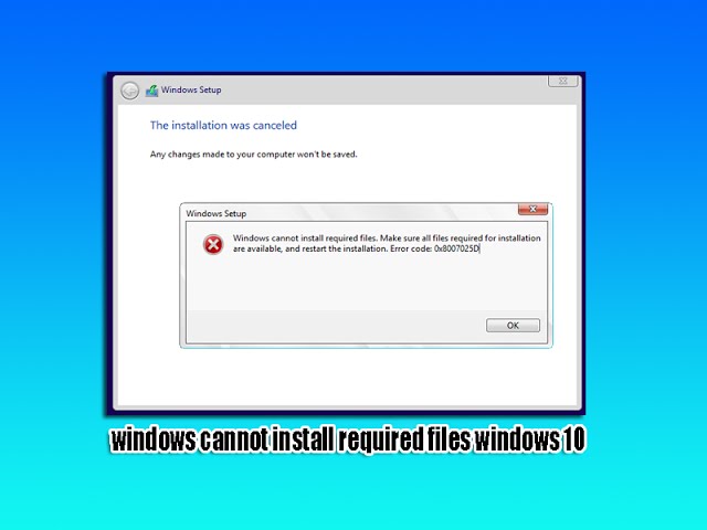 wds monitors non può installare i file richiesti