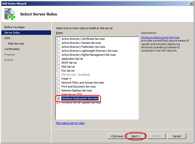 ce qui est sans aucun doute wds dans Windows Server 2008