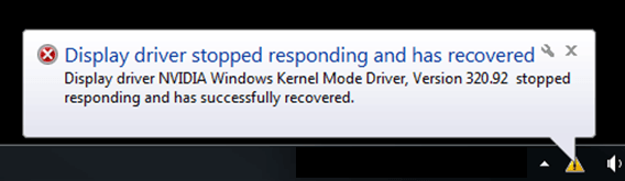 el controlador de pantalla de opción de kernel de ventana nvidia dejó de responder