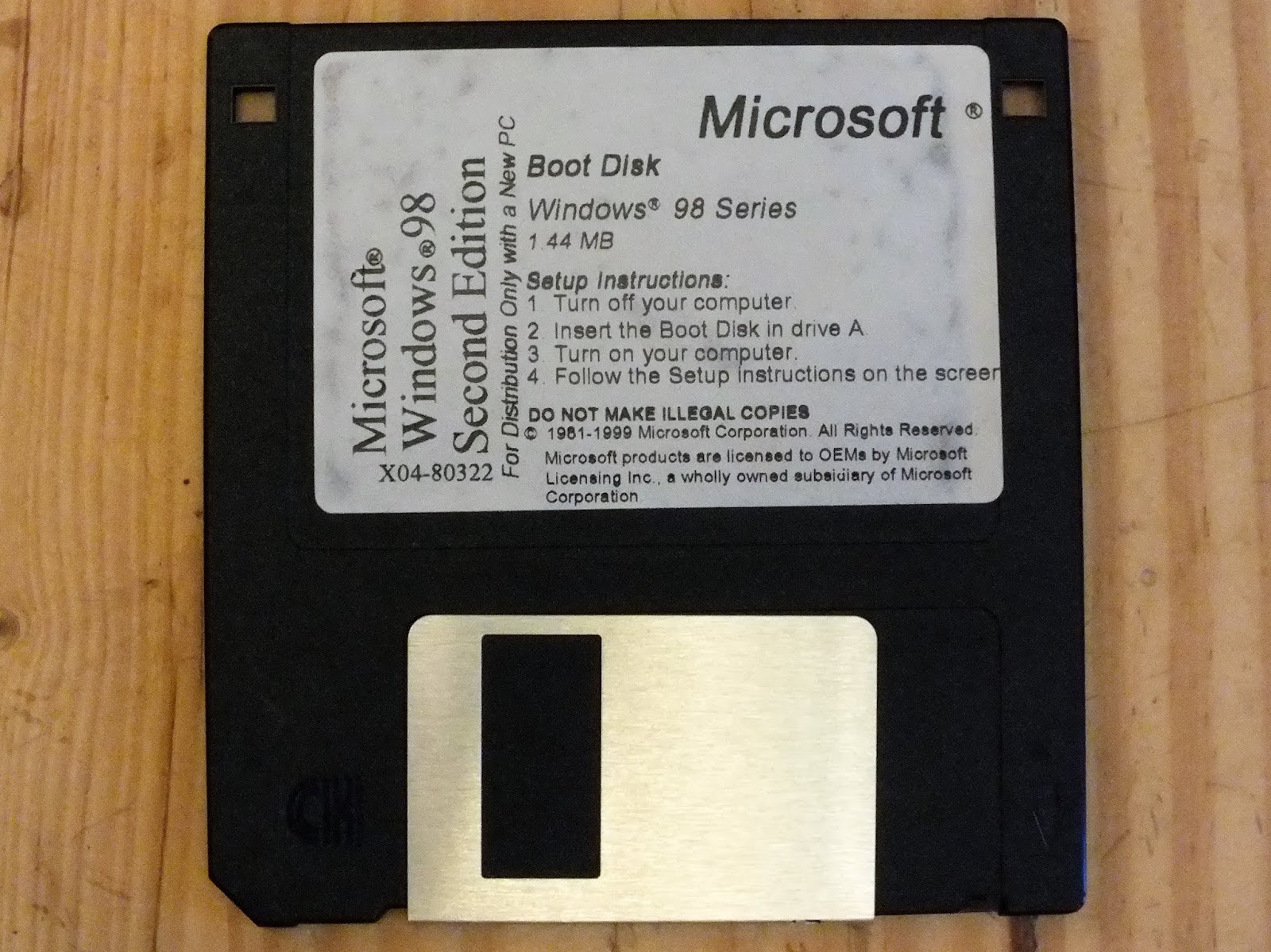 cdrom do disco de inicialização do Windows 98