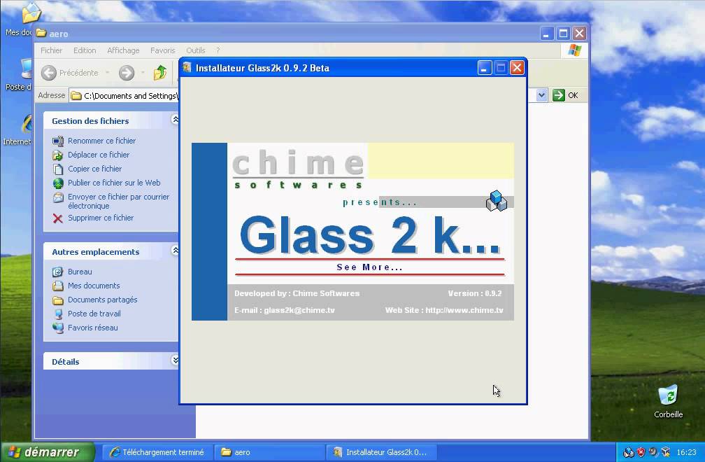 windows aero z powrotem w systemie Windows XP