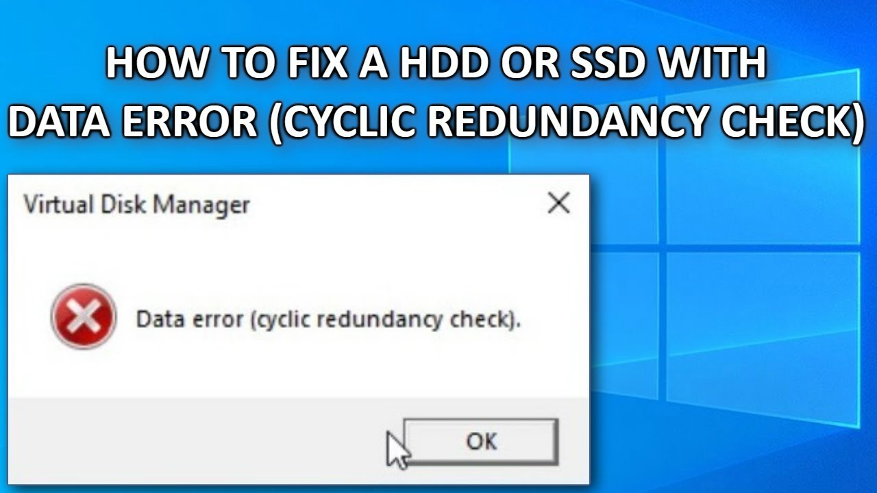 Outlook version error cyclic redundancy check