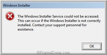 windows installer 31 not ok