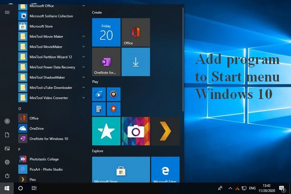 windows mobile create shortcut startpunt menu
