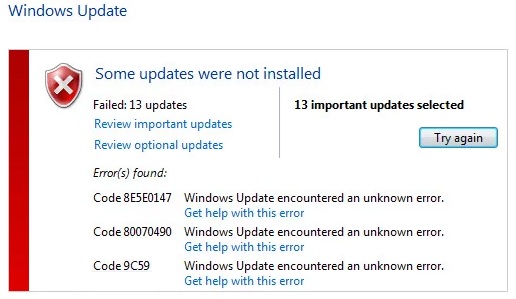 difetti di aggiornamento di Windows 9c59