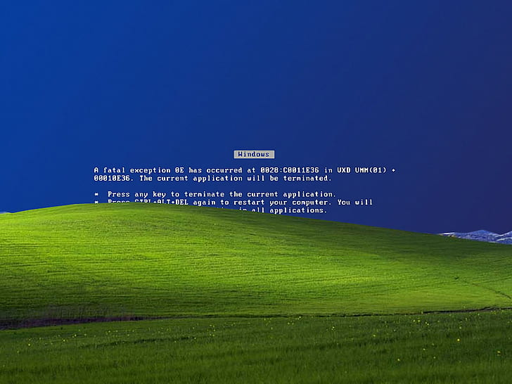 wygaszacz ekranu z niebieskim interfejsem systemu Windows XP