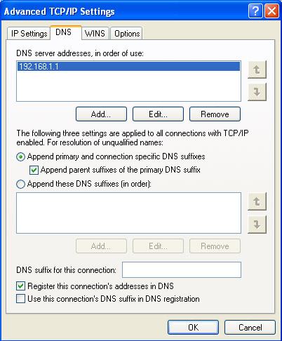 wins hosting configuration in windows xp