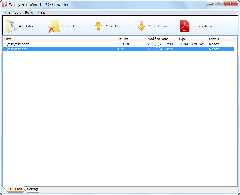 convertidor de documentos de Word a PDF en Windows XP