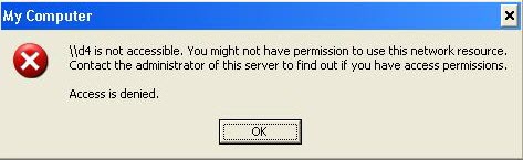 xp networking access denied