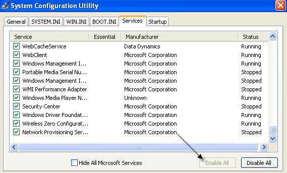xp sp3 device manager empty