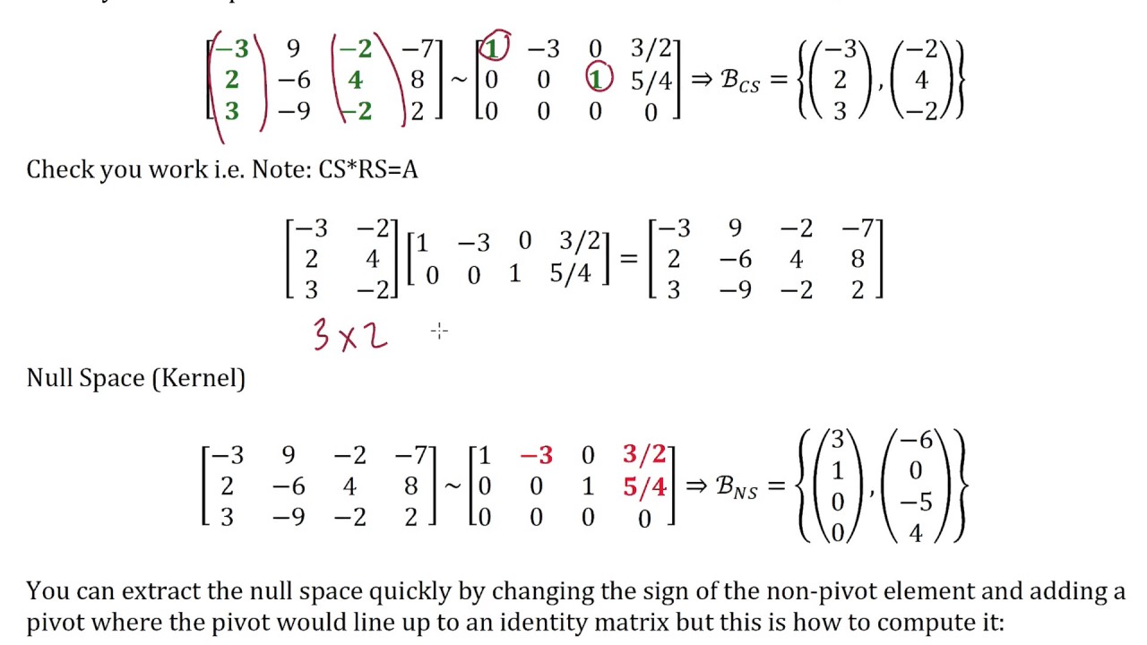 Proper definition. Kernel Matrix. Линейная Алгебра. Linear Algebra. Null Space Matrix.