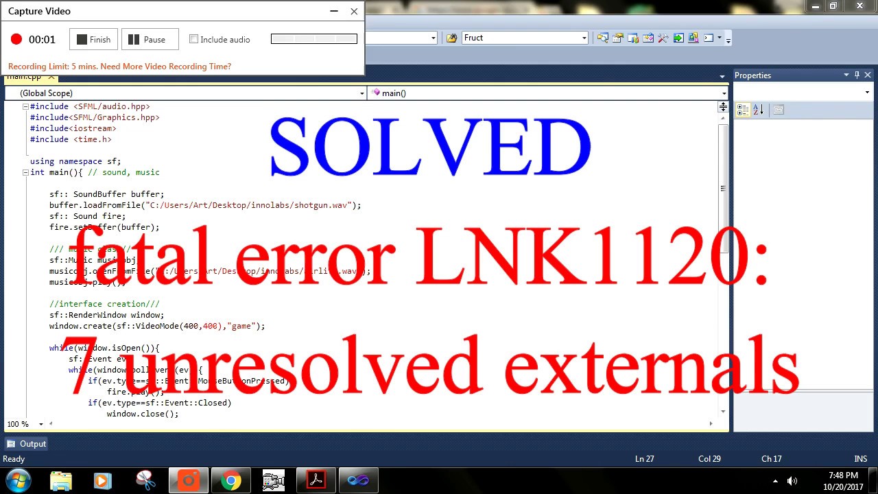 Error lnk2019 unresolved external symbol